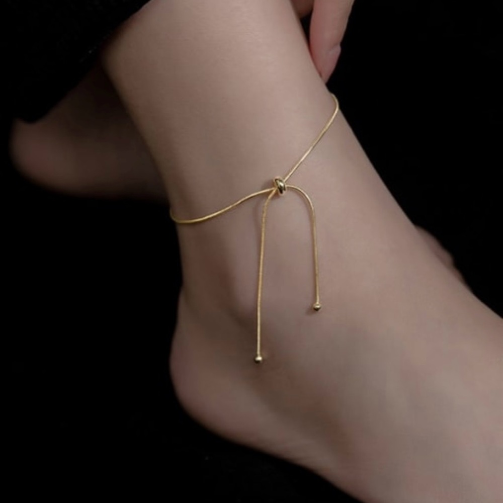 14k Gold Plating over 925 Sterling Silver Irregular Minimalist Anklet E8-2328